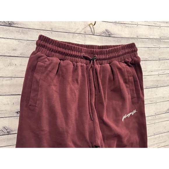 YoungLA Mens Casual Jogger Sweatpant Sz L Maroon Burgundy Active Gym Workout - Picture 4 of 13